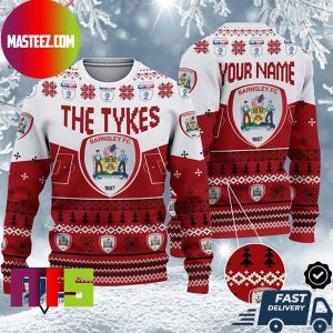 Cardiff City FC Big Logo Custom Name Name Ugly Christmas Sweater