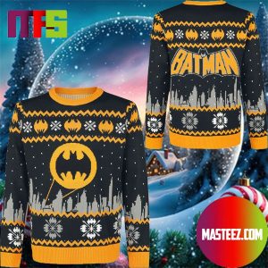 Batman Batman Logo Black And Yellow Pattern Best For Holiday Ugly Christmas Sweater