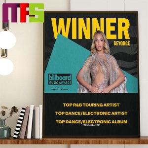 Beyonce 2023 Billboard Music Awards Winner Top R&B Touring Artist Home Decor Poster Canvas