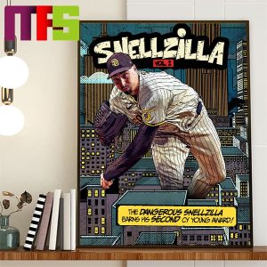 Blake Snell Snellzilla Earns His Second CY Young Award Comic Art Style Home Decor Poster Canvas