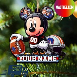 Boise State Broncos NCAA Mickey Mouse Christmas Tree Decorations Custom Name Xmas Ornament