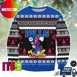 Buffalo Bills Super Mario Snowflake Pattern Best For Holiday Ugly Christmas Sweater