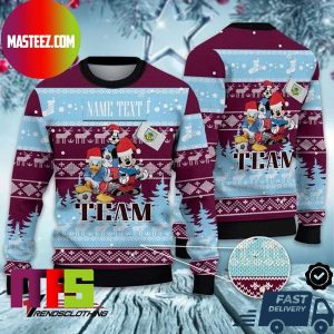 Burnley FC Disney Team Custom Name Best For Holiday Ugly Christmas Sweater