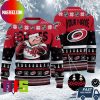 Cardiff City FC EFL Logo Snowflakes Pattern Custom Name For Holiday Ugly Christmas Sweater