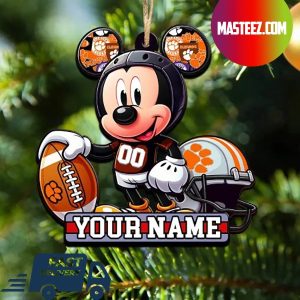 Clemson Tigers NCAA Mickey Mouse Christmas Tree Decorations Custom Name Xmas Ornament