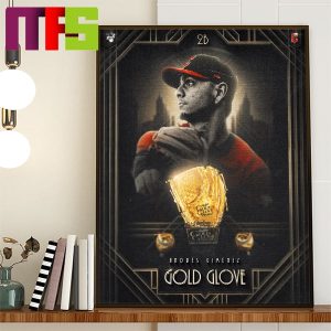Cleveland Guardians Andres Gimenez Rawlings Gold Glove Winner Second Base 2023 Home Decor Poster Canvas