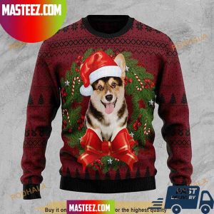 Corgi Wreath Funny Ugly Sweater 3D Christmas