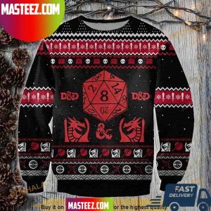 D20 Dungeons And Dragons Best Gift Holiday 2023 Ugly Sweater
