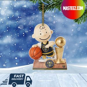 Denver Nuggets Charlie Brown Peanuts 2023 NBA Champions Trophy Christmas Tree Decorations Xmas Ornament