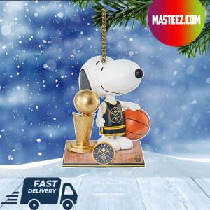 Denver Nuggets Snoopy Peanuts 2023 NBA Champions Trophy Christmas Tree Decorations Xmas Ornament