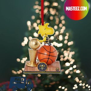 Denver Nuggets Woodstock Peanuts 2023 NBA Champions Trophy Christmas Tree Decorations Xmas Ornament