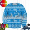 Detroit Lions Christmas Hat Detroit Lions Logo Pattern For Holiday Ugly Christmas Sweater