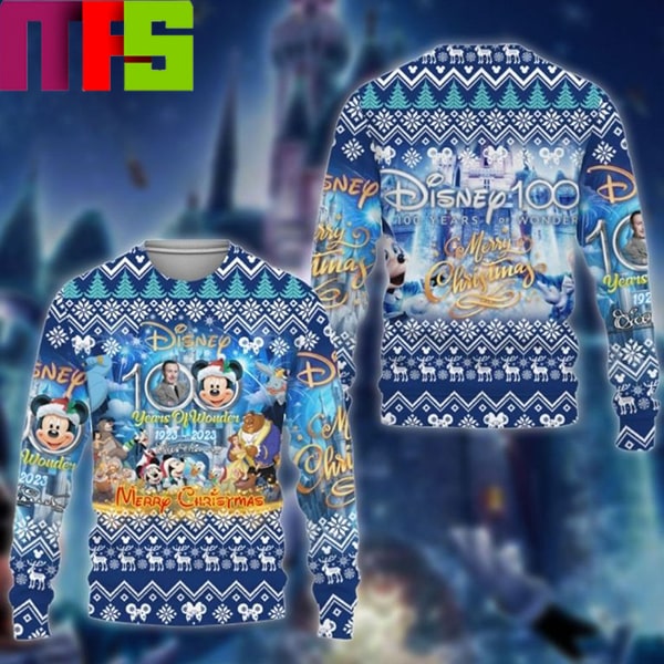 Disney 100 Years Of Wonder Merry Christmas Best For Holiday Christmas Ugly Sweater