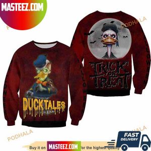 Donald Duck Ducktales Red Black Halloween 3D Ugly Christmas Sweater