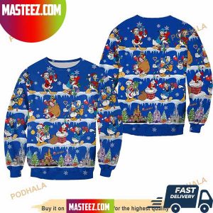 Donald Duck Pattern Xmas Blue 2023 Christmas Disney 3D Ugly Sweater