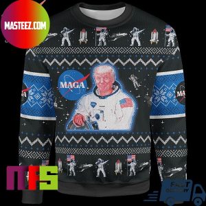 Donald Trump Nasa Astronaut Pattern Best For Holiday Ugly Christmas Sweater