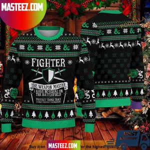 Dungeons And Dragons Classes Collection Fighter The Weapon Master Christmas Ugly Sweater