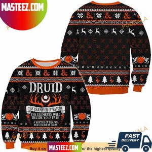 Dungeons And Dragons Druid The Champion Of Nature Classes Collection Christmas Ugly Sweater