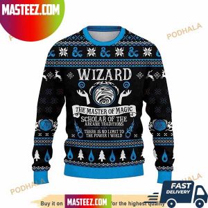Dungeons And Dragons Wizard Class Ugly Christmas Sweater