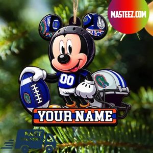 Florida Gators NCAA Mickey Mouse Christmas Tree Decorations Custom Name Xmas Ornament