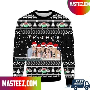 Friends TV Show Santa Characters Christmas Ugly Sweater Friends TV Show Santa Characters Christmas Ugly Sweater