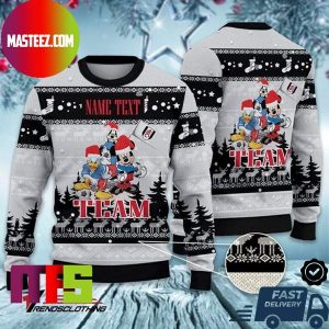 Fulham FC Disney Team Custom Name Best For Holiday Ugly Christmas Sweater