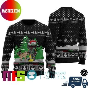 Funny Boba Fett Star Wars Dog Peeing For Holiday Ugly Christmas Sweater