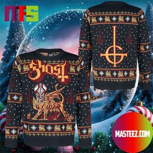 Ghost Papa Emeritus IV Griffin Logo Cross Best For Holiday Ugly Christmas Sweater