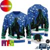 Godzilla Blue Snowflake And Godzilla Pattern Best For Holiday Ugly Christmas Sweater