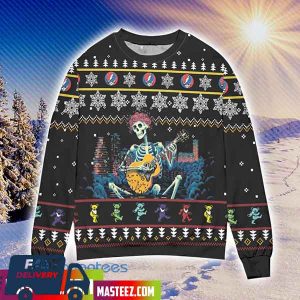 Grateful Dead Skeleton Playing Guitar Christmas Gift For Men And Women Xmas Ugly Sweater