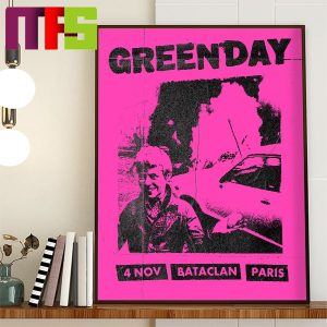 Green Day In Paris France At Bataclan November 4th 2023 Home Decor Poster Canvas