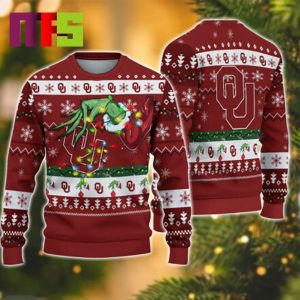Grinch Stole Oklahoma Sooners NCAA Funny Best For Holiday Christmas Ugly Sweater
