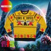 Guns N Roses Logo Roses Green Yellow And Red Pattern Holiday Ugly Christmas Sweater