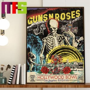 Guns N Roses Los Angeles CA At Hollywood Bowl Night 2 On November 2nd 2023 Home Decor Poster Canvas