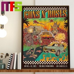 Guns N Roses Los Angeles CA At The Hollywood Bowl On November 1st 2nd 2023 Home Decor Poster Canvas