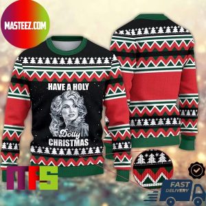 Have A Holy Dolly Christmas Pine Tree Pattern Best For Holiday Ugly Christmas Sweater