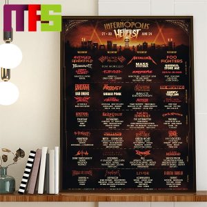 Hellfest Open Air Festival Welcome To Infernopolis Rock Band List Home Decor Poster Canvas