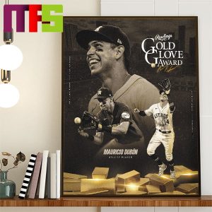 Houston Astros Mauricio Dubon Rawlings Gold Glove Winner Utility Player 2023 Home Decor Poster Canvas