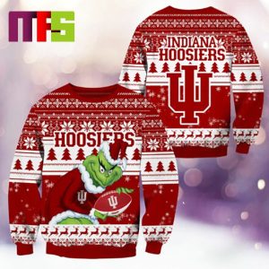 Indiana Hoosiers NCAA Grinch Funny Best For Holiday Christmas Ugly Sweater