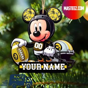 Iowa Hawkeyes NCAA Mickey Mouse Christmas Tree Decorations Custom Name Xmas Ornament