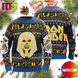 Iron Maiden Powerslave Egyptian Eddie The Head Holiday Ugly Christmas Sweater