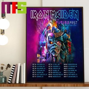 Iron Maiden The Future Past World Tour 2024 USA Home Decor Poster Canvas