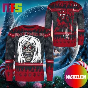 Iron Maiden The Number Of The Beast Holiday Ugly Christmas Sweater