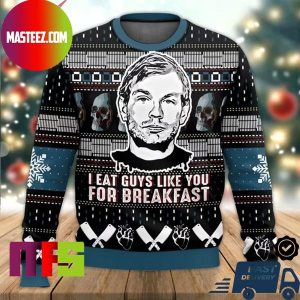 Jeffrey Dahmer I Eat Guys Like You For Breakfast Ugly Christmas Sweater