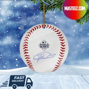 Jose Leclerc Texas Rangers Signature 2023 World Series Champions Christmas Tree Decorations Xmas Ornament