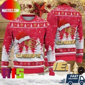 Kansas City Chiefs Christmas Hat Chiefs Logo Pattern For Holiday Ugly Christmas Sweater