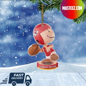 Kansas City Chiefs NFL Charlie Brown Peanuts Bighead Christmas Tree Decorations Xmas Ornament