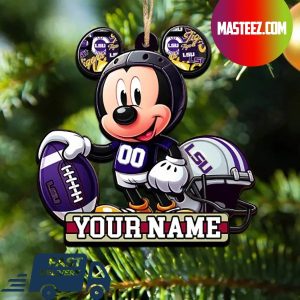 LSU Tigers NCAA Mickey Mouse Christmas Tree Decorations Custom Name Xmas Ornament