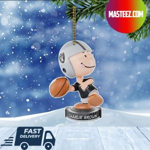 Las Vegas Raiders NFL Charlie Brown Peanuts Bighead Christmas Tree Decorations Xmas Ornament