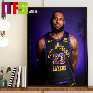 LeBron James Black And Purple For The New Threads Los Angeles Lakers City Edition Home Decor Poster Canvas